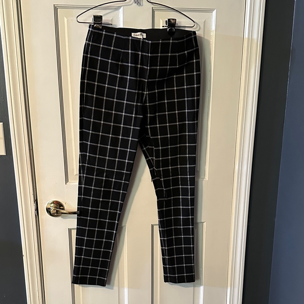 Calvin Klein Black and White Grid Pants